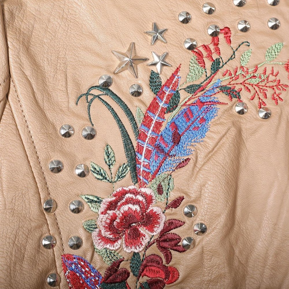 Ameri Mode Genuine Leather Jacket Tan Small - image 3